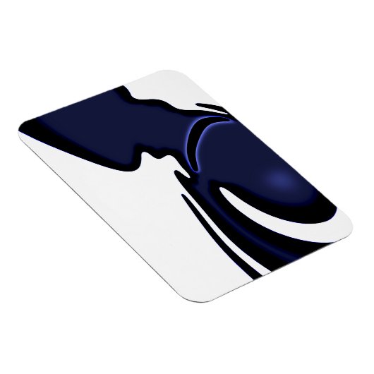 Blauwe maan: Abstract blauw en wit Magneet (Rechterzijde)