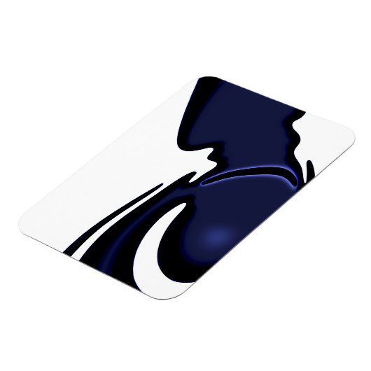 Blauwe maan: Abstract blauw en wit Magneet (Linkerzijde)