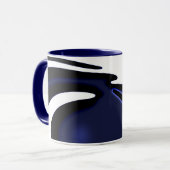 Blauwe maan: Abstract blauw en wit Mok (Voorkant links)