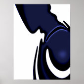 Blauwe maan: Abstract blauw en wit Poster (Voorkant)