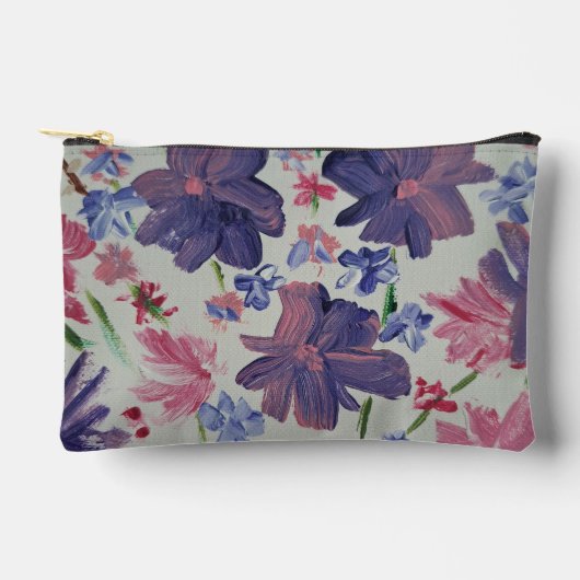 Blauwe Maan Bloemen Accessoire Pouch Etui (Voorkant)
