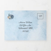 Blauwe Maan Bloemen Bruiloft Drieluik Uitnodiging (Cover)