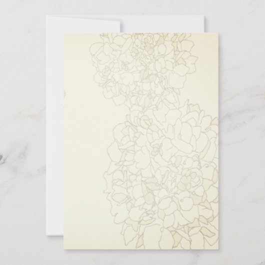 Blauwe Maan Bloemen Kunstwerk Bruiloft Uitnodiging (Achterkant)