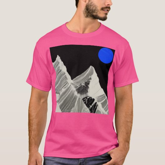 Blauwe Maan boven besneeuwde bergen Abstract Ar T-shirt (Voorkant)