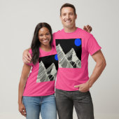 Blauwe Maan boven besneeuwde bergen Abstract Ar T-shirt (Unisex)
