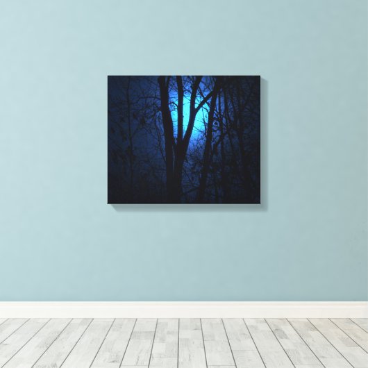Blauwe maan! canvas afdruk (Insitu (Houten vloer))