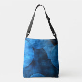 Blauwe maan cirkels crossbody tas (Achterkant)