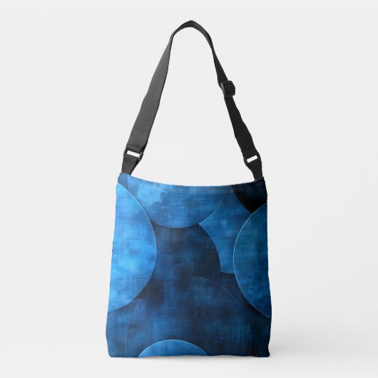 Blauwe maan cirkels crossbody tas (Voorkant)