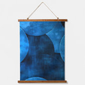 Blauwe maan cirkels hangend wandkleed (Voorkant)