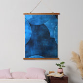 Blauwe maan cirkels hangend wandkleed (Slaapkamer)