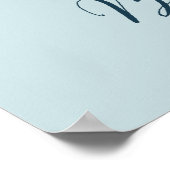 Blauwe maan en sterren, baby shower bord poster (Hoek)