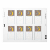 Blauwe Maan en Sterren Bookplate Etiket (Full Sheet)