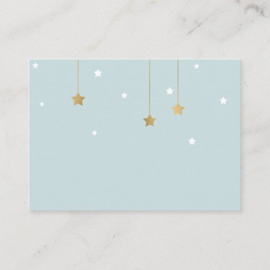 Blauwe maan en sterren, uitnodiging invoegen informatiekaartje (Achterkant)