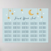 Blauwe maan en sterren, zitvlak poster (Voorkant)