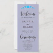 Blauwe Maan Fases Zilveren Bruiloft Programma (Voorkant)