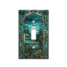 Blauwe Maan Glas in lood Enkele Toggle
