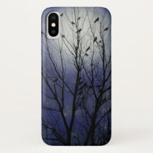 Blauwe maan gloed nacht van kraaien