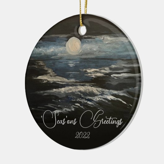 Blauwe maan keramisch ornament (Links)