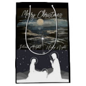 Blauwe maan kerstmis Gemiddeld cadeau Medium Cadeauzakje (Voorkant)