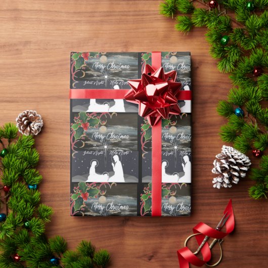 Blauwe maan kerstmis — Gift Wrap Cadeaupapier (Feestdagen Geschenken)