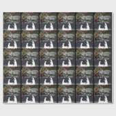 Blauwe maan kerstmis — Gift Wrap Cadeaupapier (Vlak)