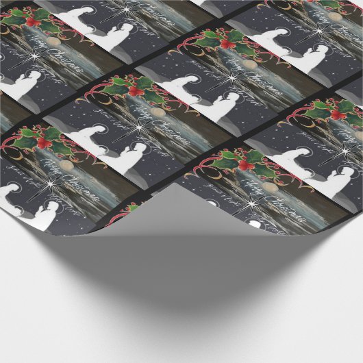 Blauwe maan kerstmis — Gift Wrap Cadeaupapier (Hoek)