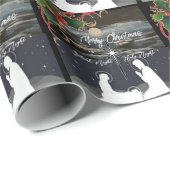 Blauwe maan kerstmis — Gift Wrap Cadeaupapier (Rol Hoek)