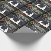 Blauwe maan kerstmis — Gift Wrap Cadeaupapier (Hoek)