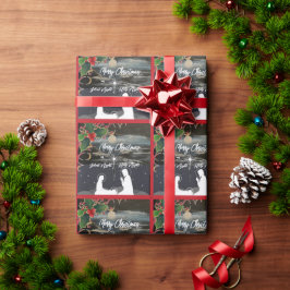 Blauwe maan kerstmis — Gift Wrap Cadeaupapier
