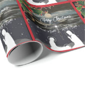 Blauwe maan kerstmis — Gift Wrap Cadeaupapier (Rol Hoek)