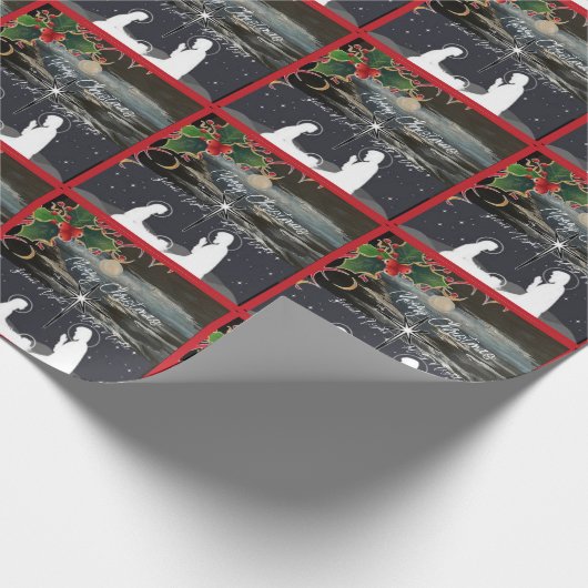 Blauwe maan kerstmis — Gift Wrap Cadeaupapier (Hoek)