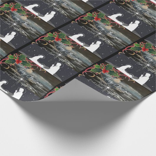 Blauwe maan kerstmis — Gift Wrap Cadeaupapier (Hoek)