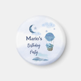 Blauwe maan kleine olifant verjaardag jongen magneet