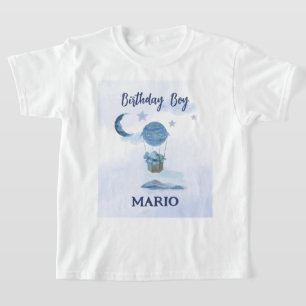 Blauwe maan kleine olifant verjaardag jongen t-shirt