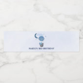 Blauwe maan kleine olifant verjaardagsfeestje waterfles etiket (Enkel label)