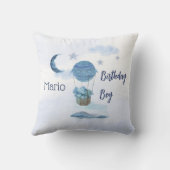 Blauwe maan kleine olifant verjaardagsjongen kussen (Achterkant)