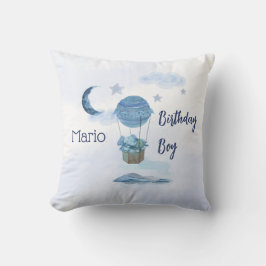 Blauwe maan kleine olifant verjaardagsjongen kussen