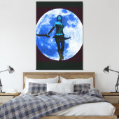 Blauwe Maan Krijger Canvas Afdruk (Insitu (Slaapkamer))