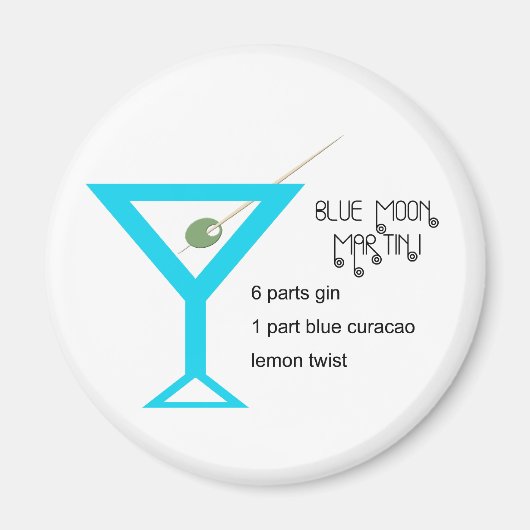 Blauwe Maan Martini Magnet (Voorkant)