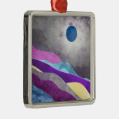 Blauwe Maan Metalen Ornament (Rechts)