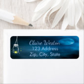 Blauwe maan moerasjar lichtkoorden retouradres etiket (Insitu)