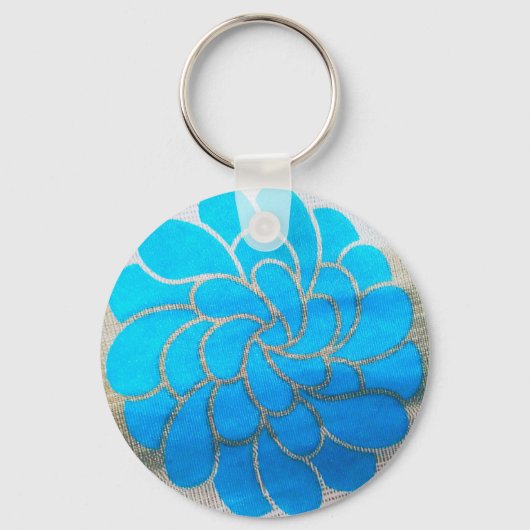Blauwe Maan Ontwerp Sleutelhanger (Voorkant)