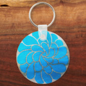 Blauwe Maan Ontwerp Sleutelhanger (Voorkant)