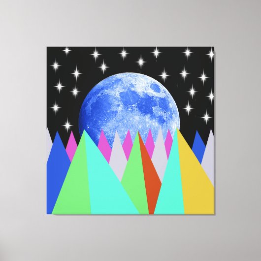 Blauwe Maan Opgerekt Canvasprint Canvas Afdruk (Voorkant)