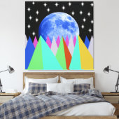 Blauwe Maan Opgerekt Canvasprint Canvas Afdruk (Insitu (Slaapkamer))