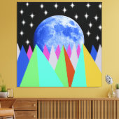 Blauwe Maan Opgerekt Canvasprint Canvas Afdruk (Insitu (Woonkamer))