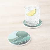 Blauwe maan over bergen Zen Boho Zandsteen Onderzetter (Zijkant)