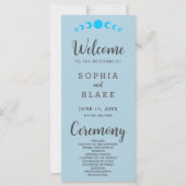 Blauwe Maan Phases Blauw Huwelijksprogramma (Voorkant)