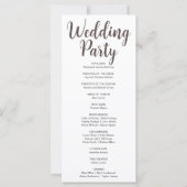 Blauwe Maan Phases Wit Huwelijksprogramma (Achterkant)