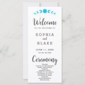 Blauwe Maan Phases Wit Huwelijksprogramma (Voorkant)